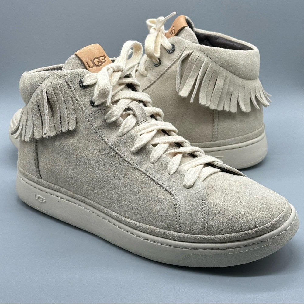 UGG Cream Fringe High-Top Sneakers